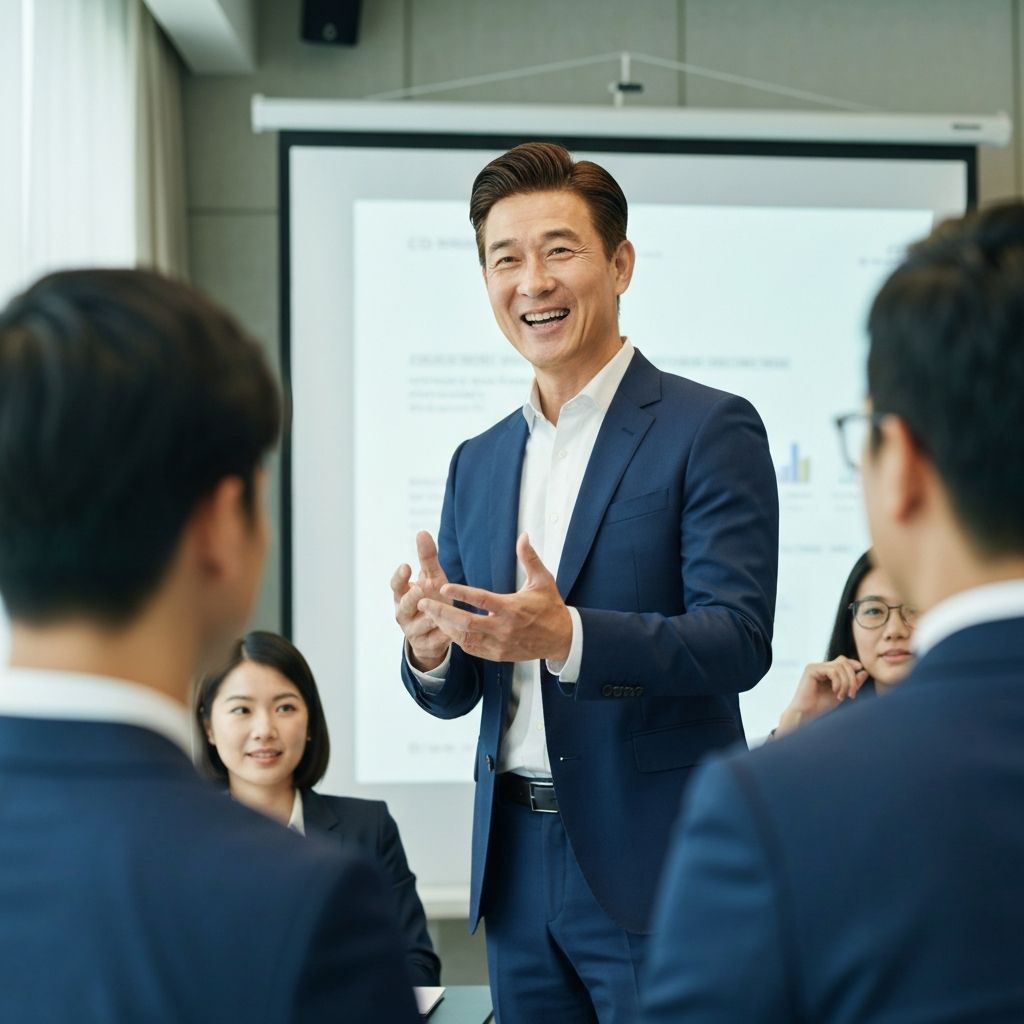 Business executive presenting